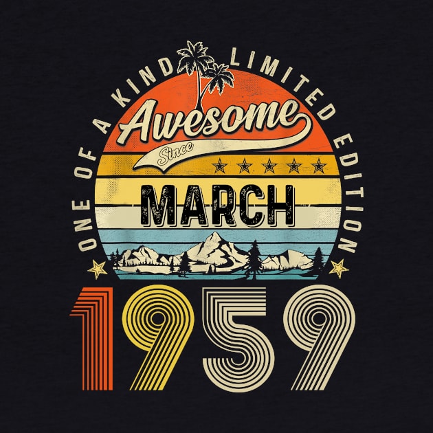 Awesome Since March 1959 Vintage 64th Birthday by cogemma.art